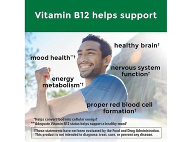 NATURE MADE VITAMINA B12, SUPLEMENTO PARA EL SOPORTE DEL METABOLISMO ENERGÉTICO Y LA SALUD CEREBRAL, 150 CÁPSULAS - 2
