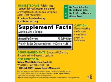NATURE MADE VITAMINA B12, SUPLEMENTO PARA EL SOPORTE DEL METABOLISMO ENERGÉTICO Y LA SALUD CEREBRAL, 150 CÁPSULAS - 6