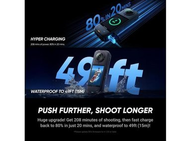 INSTA360 X5 - CÁMARA DE ACCIÓN 8K 360° IMPERMEABLE, LENTES REEMPLAZABLES, STICK INVISIBLE, ESTABILIZACIÓN AVANZADA - 8
