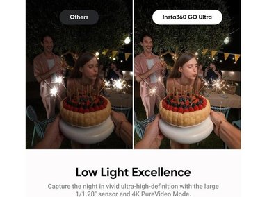 INSTA360 GO ULTRA - CÁMARA PORTÁTIL DE VLOGS 4K, MANOS LIBRES, SENSOR AVANZADO Y GRAN DURACIÓN DE BATERÍA PARA DEPORTES - 4