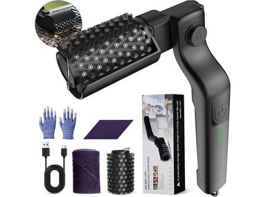 CEPILLO RECARGABLE PARA PARRILLAS CON MOTOR DE 3 VELOCIDADES Y CABEZAL AJUSTABLE DE ACERO INOXIDABLE, LIMPIEZA AUTOMÁTICA IDEAL