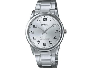 RELOJ CASIO HOMBRE ACERO INOXIDABLE, ESFERA PLATEADA, MOVIMIENTO CUARZO, RESISTENTE AG