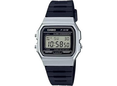 RELOJ CASIO F91W DIGITAL, RESISTENTE AL AGUA, LUZ LED, CRONÓMETRO, ALARMA, DISEÑO LIGERO, BATERÍA 7 AÑOS