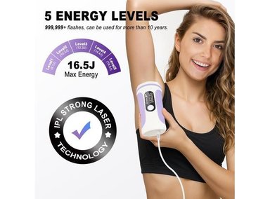 DEPILADORA LÁSER IPL CON 999,999 FLASHES PARA USO SEGURO Y EFICAZ EN TODO EL CUERPO. IDEAL PARA USO DOMÉSTICO - 2
