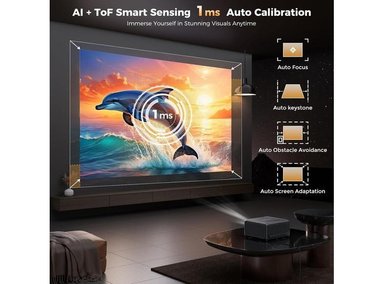 GOODEE PROYECTOR 4K INTELIGENTE CON WIFI, BLUETOOTH, 3000 ANSI, ENFOQUE AUTOMÁTICO, CINE EN CASA Y STREAMING - 4