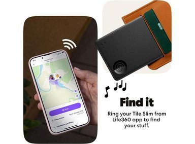 TILE SLIM - BUSCADOR DE BILLETERAS, RASTREADOR BLUETOOTH Y LOCALIZADOR PARA ETIQUETAS DE EQUIPAJE, COMPATIBLE IOS/ANDROID, NEGRO - 2