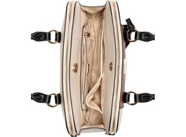 SATCHEL GUESS SARAI STATUS EN COÑAC MULTI, DISEÑO ELEGANTE, CON CORREA DESMONTABLE, IDEAL PARA MUJER - 2
