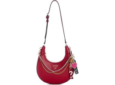 BOLSO DE HOMBRO DAVINA DE GUESS, DISEÑO LISO EN POLIURETANO ECOLÓGICO CON HERRAJES DORADOS - 1