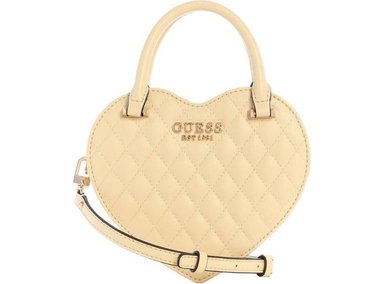 BANDOLERA ATABEY DE GUESS EN FORMA DE CORAZÓN CON CORREA AJUSTABLE, CIERRE DE CREMALLERA Y HERRAJES DORADOS - 1