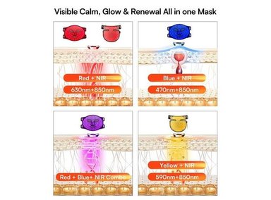 MÁSCARA DE LUZ ROJA PARA CARA Y CUELLO 4 MODOS LED RECARGABLE - 2