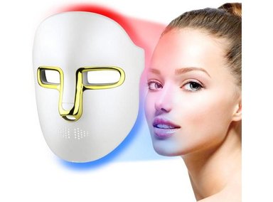 MÁSCARA FACIAL DE TERAPIA LED CON LUZ ROJA AZUL E INFRARROJA ANTIENVEJECIMIENTO TRATAMIENTO DE ACNÉ - 1
