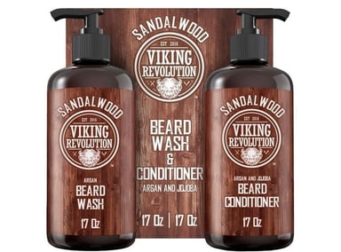 KIT DE CUIDADO PARA BARBA CON ACEITES DE ARGÁN Y JOJOBA, AROMA A SÁNDALO NATURAL - 1