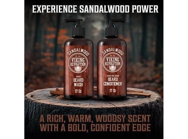 KIT DE CUIDADO PARA BARBA CON ACEITES DE ARGÁN Y JOJOBA, AROMA A SÁNDALO NATURAL - 6