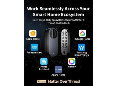 CERRADURA AQARA U200, ACCESO SIN LLAVE POR HUELLA Y COMPATIBLE CON APPLE HOME, INCLUYE TECLADO Y BATERÍA RECARGABLE - 8