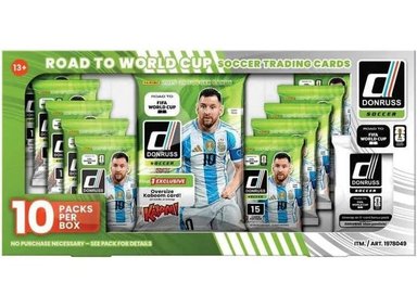 PANINI 2026 DONRUSS ROAD TO FIFA WORLD CUP BOX 10 PACKS DE FÚTBOL CON TARJETA EXCLUSIVA KABOOM - 1