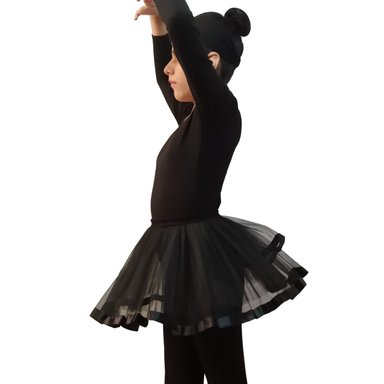 CONJUNTO BALLET NV SHOWROOM NEGRO TRAJE MANGA LARGA TUTÚ UNA CAPA