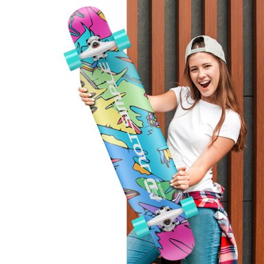 SKATE LONGBOARD AD 42'' DANCING CRUISING DOWNHILL - RUEDAS LED