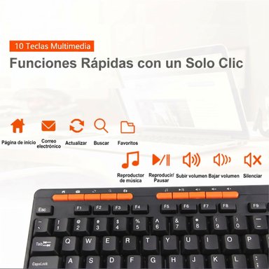 KIT TECLADO MULTIMEDIA EN ESPAÑOL + MOUSE + SPEAKERS + PAD MEETION C105 COMBO PARA PRODUCTIVIDAD ESTUDIO & TRABAJO - 5