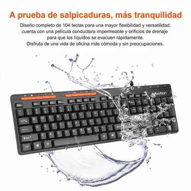KIT TECLADO MULTIMEDIA EN ESPAÑOL + MOUSE + SPEAKERS + PAD MEETION C105 COMBO PARA PRODUCTIVIDAD ESTUDIO & TRABAJO - 6