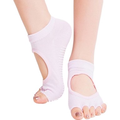 MEDIAS ANTIDESLIZANTES MARINERA YOGA MITÓN ROSADO DANZA PILATES