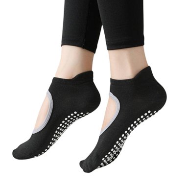 MEDIAS ANTIDESLIZANTES MARINERA YOGA MITÓN NEGRO DEPORTIVAS OPEN TOP DANZA PILATES