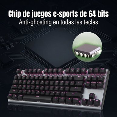 TECLADO GAMER MECÁNICO 88-SWITCH TKL RGB MEETION MK04 EN ESPAÑOL CUSTOMIZABLE OUTEMU BLUE ANTI-GHOSTING - 2