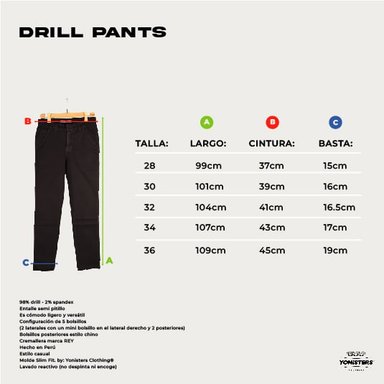 PANTALÓN SLIM HOMBRE YONISTERS CASUAL SEMIPITILLO STRETCH CLOTHING DRILL - 5