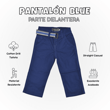 PANTALÓN NIÑO CASUAL ALGODÓN DRILL TAFETA AZUL YONISTERS CLOTHING
