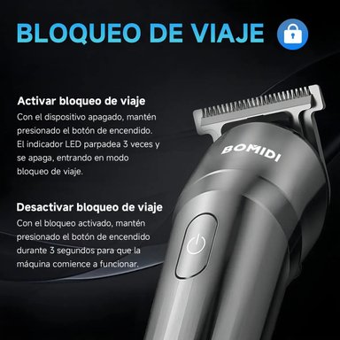 CORTADORA DE CABELLO 3 EN 1 BOMIDI L2 RECARGABLE 4 NIVELES - 6