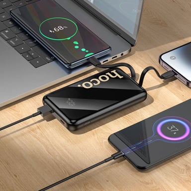 POWER BANK HOCO 10000MAH Q18 TOURER 22.5W, CARGADOR PORTATIL INALÁMBRICO NEGRO - 6