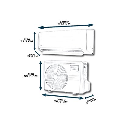 AIRE ACONDICIONADO SPLIT MIDEA 18000 BT INVERTER U CON 3 AÑOS GARANTÍA MSAG11C-17CRFN1-MT0W - 2