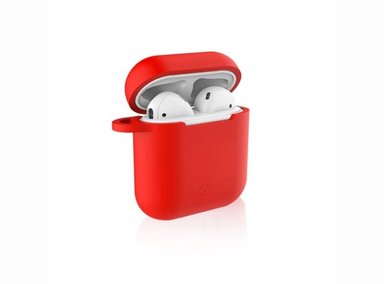 FUNDA AIRPODS 1ERA 2DA GEN SILICONA ROJO