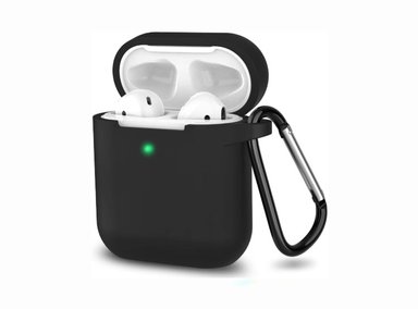 FUNDA AIRPODS 1ERA 2DA GEN SILICONA NEGRO