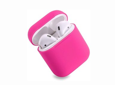 FUNDA AIRPODS 1ERA 2DA GEN SILICONA FUCSIA