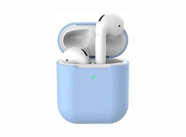 CASE AIRPODS 1ERA 2DA GEN SILICONA CELESTE