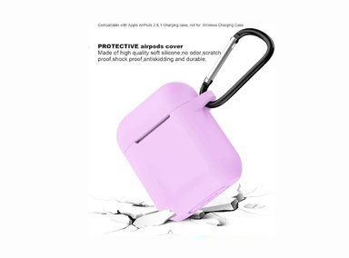 FUNDA AIRPODS 1ERA 2DA GEN SILICONA LILA