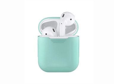 CASE AIRPODS 1ERA 2DA GEN SILICONA CELESTE CLARO