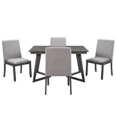 JUEGO COMEDOR DMUEBLES 4 SILLAS GRIS CLARO MORGANA - 1
