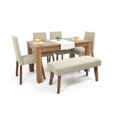 DM JUEGO DE COMEDOR 4 SILLAS + BANQUETA HAN