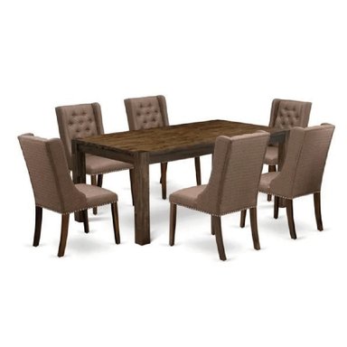JUEGO COMEDOR DMUEBLES 6 SILLAS MARRÓN CLARO DAVID