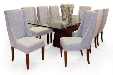 JUEGO COMEDOR DMUEBLES 8 SILLAS NOGAL FERRARA II