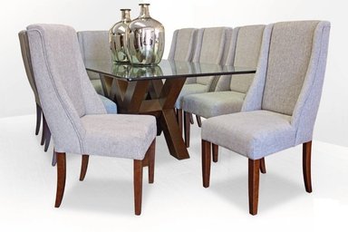 JUEGO COMEDOR DMUEBLES 8 SILLAS NOGAL FERRARA