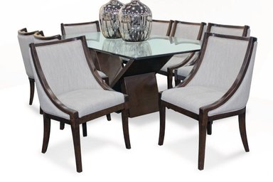 JUEGO COMEDOR DMUEBLES 8 SILLAS NOGAL GACILIA II
