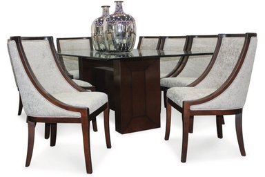 JUEGO COMEDOR DMUEBLES 8 SILLAS NOGAL GACILIA