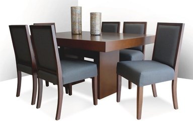 JUEGO COMEDOR DMUEBLES 6 SILLAS NOGAL ATLANTA