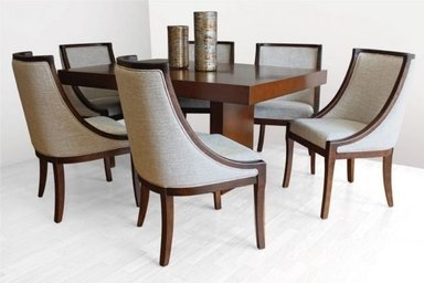 JUEGO COMEDOR DMUEBLES 6 SILLAS NOGAL WEN