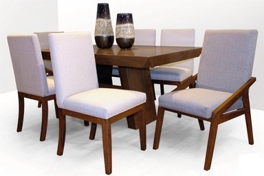 JUEGO COMEDOR DMUEBLES 6 SILLAS NOGAL CADIZ