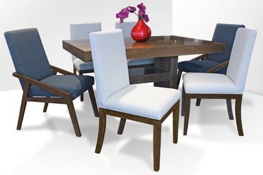 JUEGO COMEDOR DMUEBLES 6 SILLAS NOGAL VERACRUZ