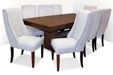 JUEGO COMEDOR DMUEBLES 8 SILLAS NOGAL ROSE