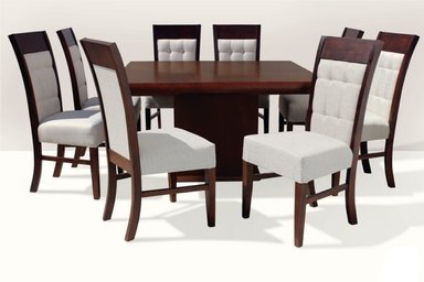 JUEGO COMEDOR DMUEBLES 8 SILLAS NOGAL CITY